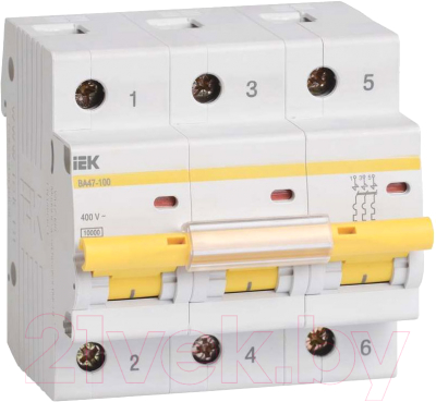 Выключатель автоматический IEK ВА 47-100 3Р 25А 10кА D / MVA40-3-025-D - фото