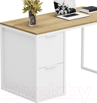 Письменный стол Crafto Курт Лофт 01 120x60x75 (белый дуб)