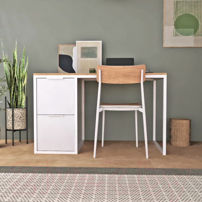 Письменный стол Crafto Курт Лофт 01 120x60x75 (белый дуб)