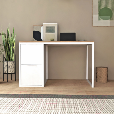 Письменный стол Crafto Курт Лофт 01 120x60x75 (белый дуб)