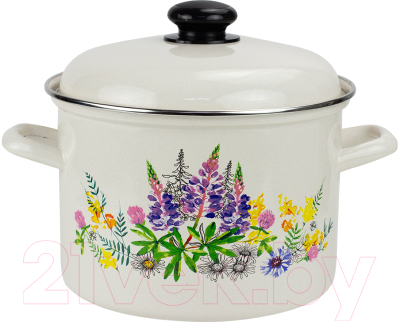 Кастрюля Лысьвенские эмали Люпины С-1615АП2/4Жм - фото