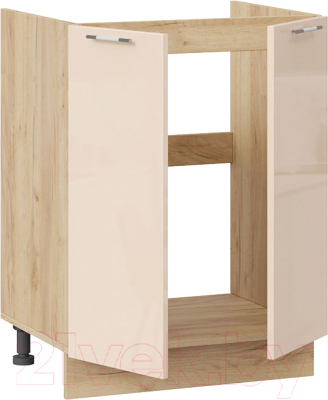 Шкаф под мойку ТриЯ Весна 1Н6М (дуб крафт золотой/ваниль глянец)