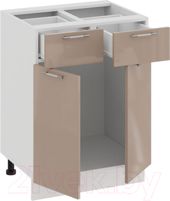Шкаф-стол кухонный ТриЯ Весна 1Н6Я1 (белый/кофе с молоком)