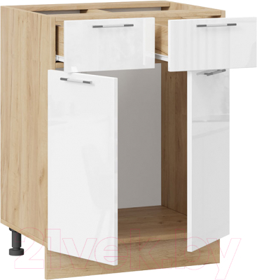 Шкаф-стол кухонный ТриЯ Весна 1Н6Я1 (дуб крафт золотой/белый глянец)