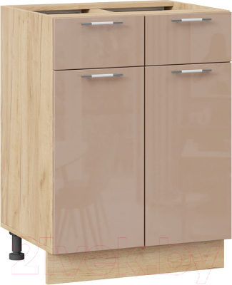 Шкаф-стол кухонный ТриЯ Весна 1Н6Я1 (дуб крафт золотой/кофе с молоком) - фото