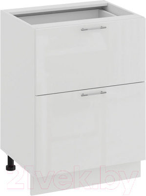 Шкаф-стол кухонный ТриЯ Весна 1Н6Я2 (белый/белый глянец) - фото