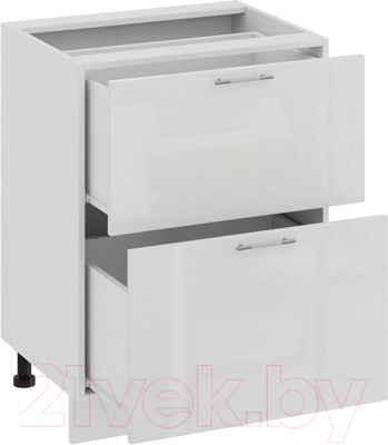 Шкаф-стол кухонный ТриЯ Весна 1Н6Я2 (белый/белый глянец)