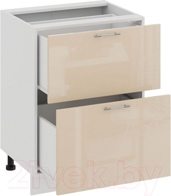 Шкаф-стол кухонный ТриЯ Весна 1Н6Я2 (белый/ваниль глянец)