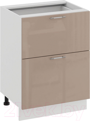 Шкаф-стол кухонный ТриЯ Весна 1Н6Я2 (белый/кофе с молоком) - фото