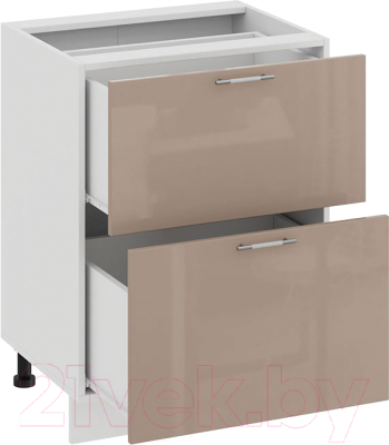 Шкаф-стол кухонный ТриЯ Весна 1Н6Я2 (белый/кофе с молоком)