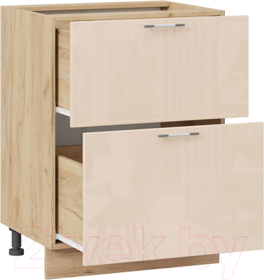 Шкаф-стол кухонный ТриЯ Весна 1Н6Я2 (дуб крафт золотой/ваниль глянец)