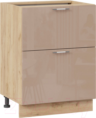 Шкаф-стол кухонный ТриЯ Весна 1Н6Я2 (дуб крафт золотой/кофе с молоком) - фото