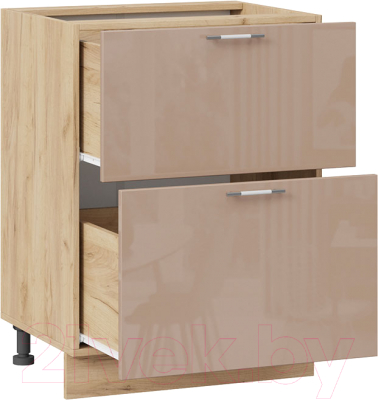 Шкаф-стол кухонный ТриЯ Весна 1Н6Я2 (дуб крафт золотой/кофе с молоком)