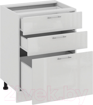 Шкаф-стол кухонный ТриЯ Весна 1Н6Я3 (белый/белый глянец)