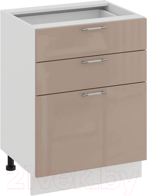 Шкаф-стол кухонный ТриЯ Весна 1Н6Я3 (белый/кофе с молоком) - фото