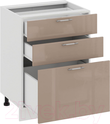 Шкаф-стол кухонный ТриЯ Весна 1Н6Я3 (белый/кофе с молоком)