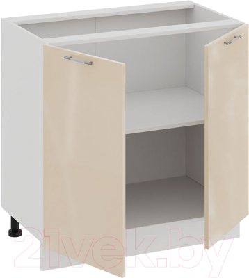 Шкаф-стол кухонный ТриЯ Весна 1Н8 (белый/ваниль глянец)