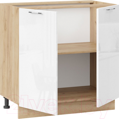Шкаф-стол кухонный ТриЯ Весна 1Н8 (дуб крафт золотой/белый глянец)