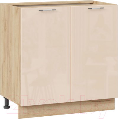 Шкаф-стол кухонный ТриЯ Весна 1Н8 (дуб крафт золотой/ваниль глянец) - фото