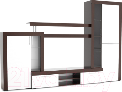 Стенка Mebel-Ars Мартин (венге цаво/белый) - фото