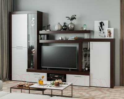 Стенка Mebel-Ars Мартин (венге цаво/белый)