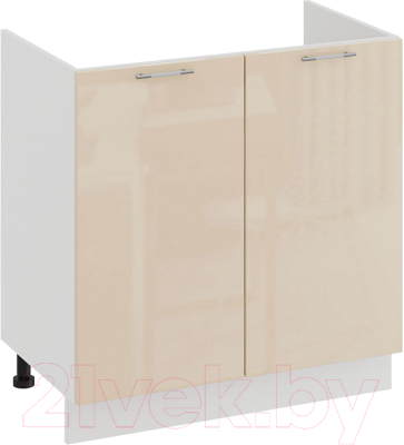 Шкаф под мойку ТриЯ Весна 1Н8М (белый/ваниль глянец) - фото
