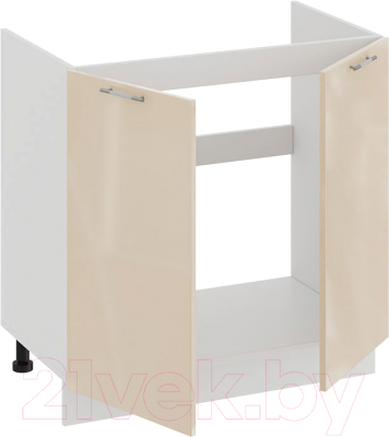 Шкаф под мойку ТриЯ Весна 1Н8М (белый/ваниль глянец)
