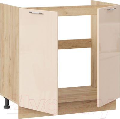 Шкаф под мойку ТриЯ Весна 1Н8М (дуб крафт золотой/ваниль глянец)