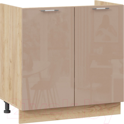 Шкаф под мойку ТриЯ Весна 1Н8М (дуб крафт золотой/кофе с молоком) - фото