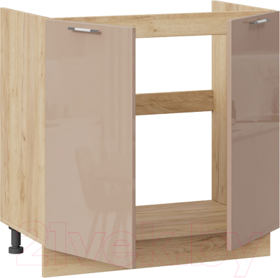 Шкаф под мойку ТриЯ Весна 1Н8М (дуб крафт золотой/кофе с молоком)