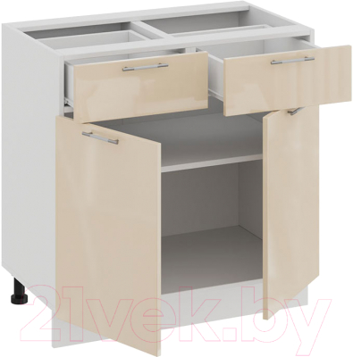 Шкаф-стол кухонный ТриЯ Весна 1Н8Я1 (белый/ваниль глянец)