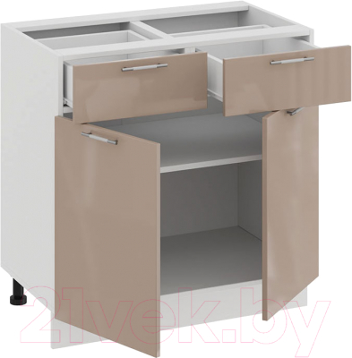 Шкаф-стол кухонный ТриЯ Весна 1Н8Я1 (белый/кофе с молоком)