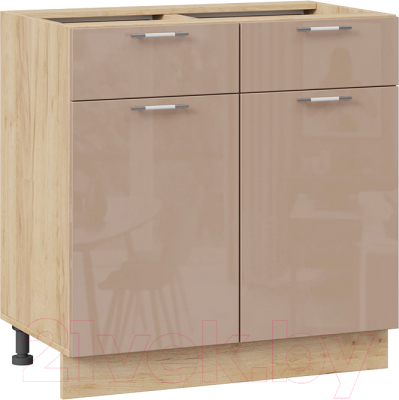 Шкаф-стол кухонный ТриЯ Весна 1Н8Я1 (дуб крафт золотой/кофе с молоком) - фото