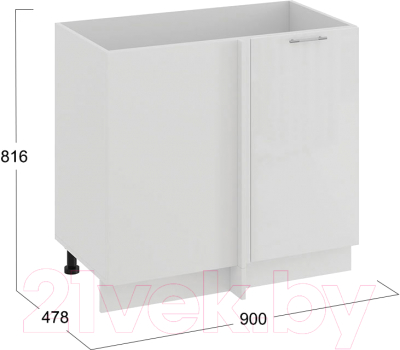 Шкаф под мойку ТриЯ Весна 1Н9У (белый/белый глянец)