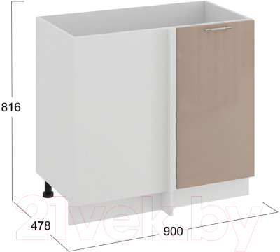 Шкаф под мойку ТриЯ Весна 1Н9У (белый/кофе с молоком)