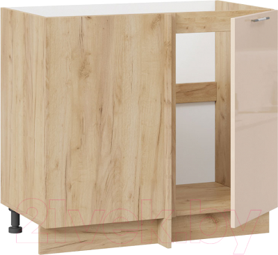 Шкаф под мойку ТриЯ Весна 1Н9У (дуб крафт золотой/ваниль глянец)