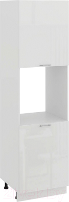 Шкаф-пенал кухонный ТриЯ Весна 1П6 (белый/белый глянец) - фото