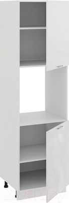 Шкаф-пенал кухонный ТриЯ Весна 1П6 (белый/белый глянец)