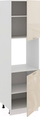 Шкаф-пенал кухонный ТриЯ Весна 1П6 (белый/ваниль глянец)