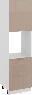 Шкаф-пенал кухонный ТриЯ Весна 1П6 (белый/кофе с молоком) - фото