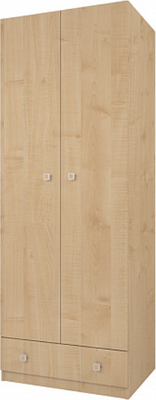 Шкаф Polini Kids Simple двухсекционный с ящиком / 0001302.30 - фото