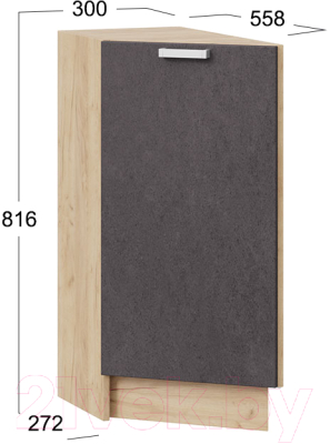 Шкаф-стол кухонный ТриЯ Гранита 1Н3Т (дуб крафт золотой/бетон графит)