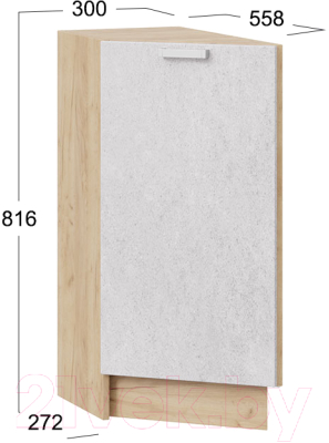 Шкаф-стол кухонный ТриЯ Гранита 1Н3Т (дуб крафт золотой/бетон снежный)