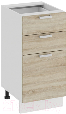 Шкаф-стол кухонный ТриЯ Гранита 1Н4Я3 (белый/дуб сонома) - фото