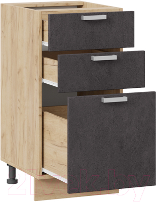 Шкаф-стол кухонный ТриЯ Гранита 1Н4Я3 (дуб крафт золотой/бетон графит)