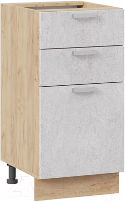 Шкаф-стол кухонный ТриЯ Гранита 1Н4Я3 (дуб крафт золотой/бетон снежный) - фото