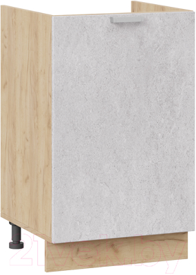 Шкаф под мойку ТриЯ Гранита 1Н5М (дуб крафт золотой/бетон снежный) - фото