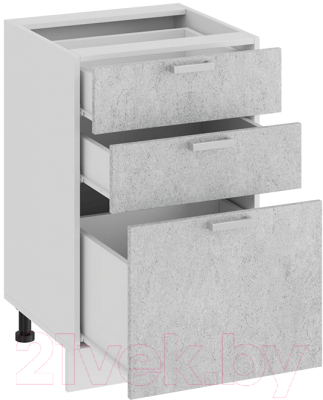 Шкаф-стол кухонный ТриЯ Гранита 1Н5Я3 (белый/бетон снежный)