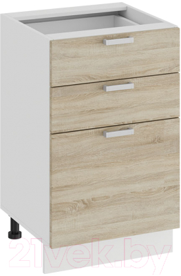 Шкаф-стол кухонный ТриЯ Гранита 1Н5Я3 (белый/дуб сонома) - фото