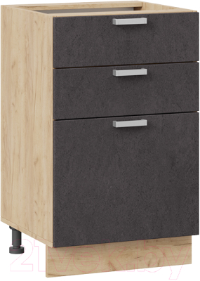 Шкаф-стол кухонный ТриЯ Гранита 1Н5Я3 (дуб крафт золотой/бетон графит) - фото